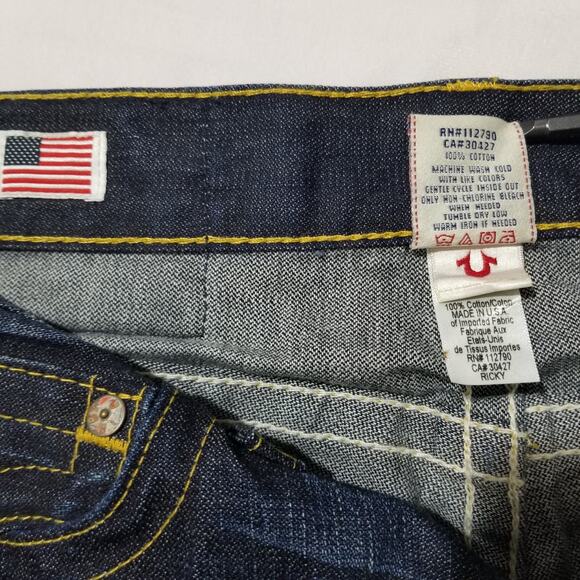 True Religion Jeans Mens 30 Ricky Straight Flap VINTAGE Shallowmaker MAD859F83 - Picture 8 of 13